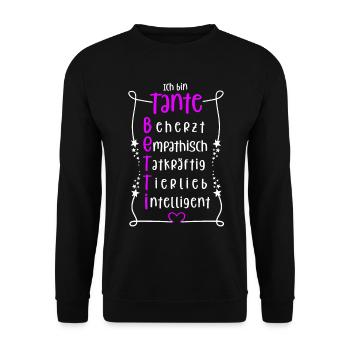 Betti - beste Tante - Unisex Pullover - Schwarz - Vorne - Alina (178cm) & Michal (187cm)