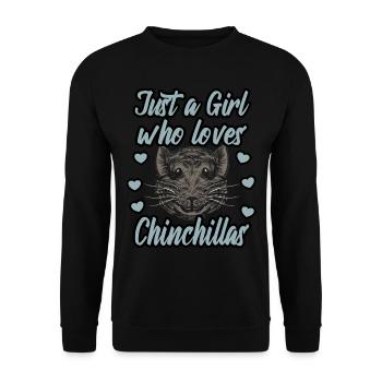 Juste une fille qui aime les chinchillas - Sweat-shirt Unisexe - noir - Devant - Alina (178cm) & Michal (187cm)