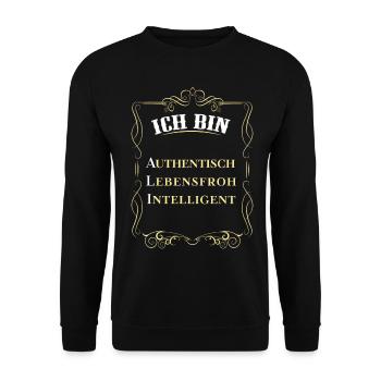 Für den besten Menschen - Ich bin Ali - Unisex Pullover - Schwarz - Vorne - Alina (178cm) & Michal (187cm)