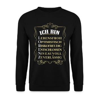 Für den besten Menschen - Ich bin Lorenz - Unisex Pullover - Schwarz - Vorne - Alina (178cm) & Michal (187cm)