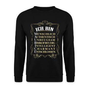 Für den besten Menschen - Ich bin Maurice - Unisex Pullover - Schwarz - Vorne - Alina (178cm) & Michal (187cm)