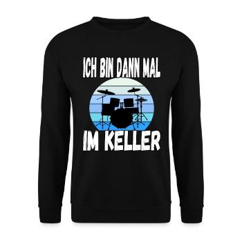 Ich bin dann mal im Keller - Unisex Pullover - Schwarz - Vorne - Alina (178cm) & Michal (187cm)
