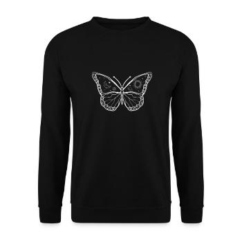 Celestial Aesthetic Butterfly Galaxy Sun Moon - Unisex Sweatshirt - black - Front - Alina (178cm) & Michal (187cm)