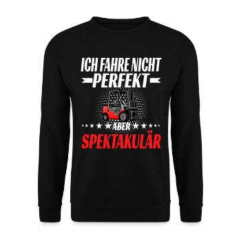Ich fahre nicht perfekt aber spektakulär - Unisex Pullover - Schwarz - Vorne - Alina (178cm) & Michal (187cm)