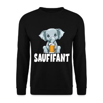 für einen Biertrinker und - Unisex Pullover - Schwarz - Vorne - Alina (178cm) & Michal (187cm)