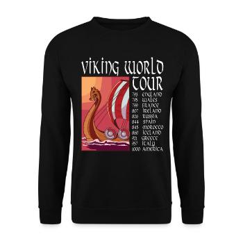Tour du monde viking Viking Valhalla Odin - Sweat-shirt Unisexe - noir - Devant - Alina (178cm) & Michal (187cm)