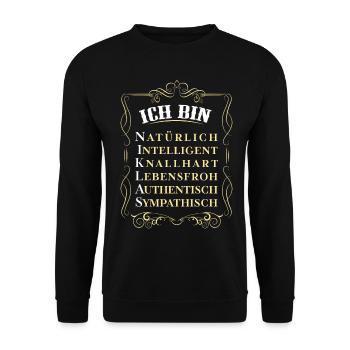 For the best person - I am Niklas - Unisex Sweatshirt - black - Front - Alina (178cm) & Michal (187cm)