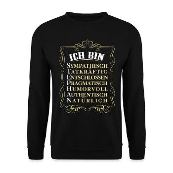 Für den besten Menschen - Ich bin Stephan - Unisex Pullover - Schwarz - Vorne - Alina (178cm) & Michal (187cm)