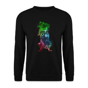 Colorful Degu - Unisex Sweatshirt - black - Front - Alina (178cm) & Michal (187cm)