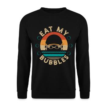 Fun Swimming Eat My Bubbles Swimmer Swim Ges - Unisex Sweatshirt - black - Front - Alina (178cm) & Michal (187cm)