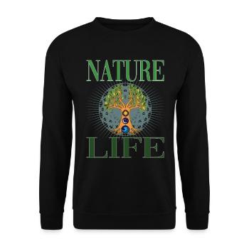 Tree of Life for Nature Lovers Nature Lovers - Unisex Sweatshirt - black - Front - Alina (178cm) & Michal (187cm)