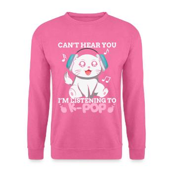 Kpop Kawaii Katze I'm Listening To K-pop Music Ges - Unisex Pullover - Pink - Vorne