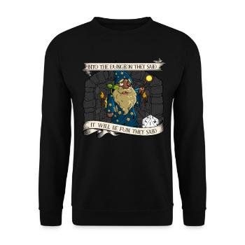 D20 Role-playing game - It will be fun - Well Crap - Unisex Sweatshirt - black - Front - Alina (178cm) & Michal (187cm)