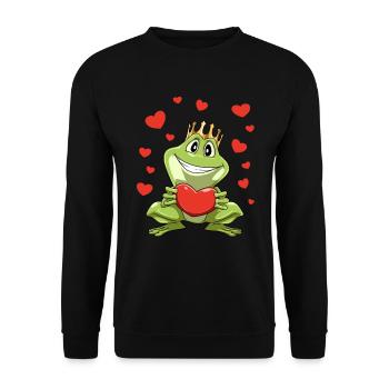 Belle grenouille drôle Saint Valentin - Sweat-shirt Unisexe - noir - Devant - Alina (178cm) & Michal (187cm)