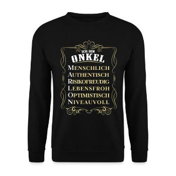 Marlon - bester Onkel - Unisex Pullover - Schwarz - Vorne - Alina (178cm) & Michal (187cm)