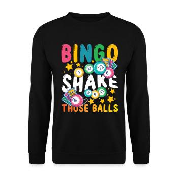 Bingo Shake These Balls pour un joueur de bingo - Sweat-shirt Unisexe - noir - Devant - Alina (178cm) & Michal (187cm)