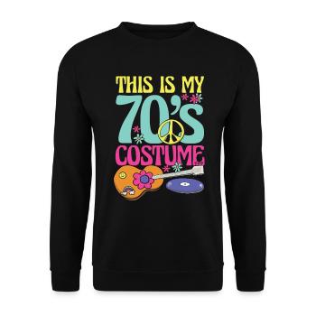 This is my 70s costume for everyone who loves the 70s - Unisex Sweatshirt - black - Front - Alina (178cm) & Michal (187cm)