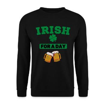 Irish for a day Saint Patrick Beers - Unisex Sweatshirt - black - Front - Alina (178cm) & Michal (187cm)