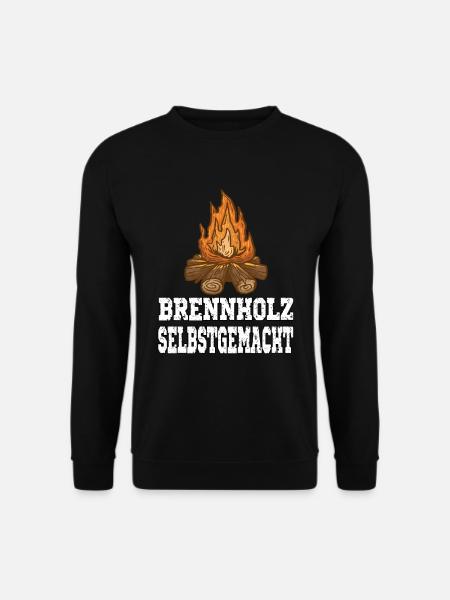 Brennholz Selbstgemacht Homemade Feuerholz - Unisex Pullover - Schwarz