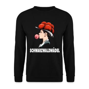 Bollenhut Schwarzwald Schwarzwaldmädel - Unisex Pullover - Schwarz - Vorne - Alina (178cm) & Michal (187cm)
