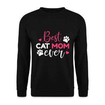 Best cat mom ever - Unisex Sweatshirt - black - Front - Alina (178cm) & Michal (187cm)
