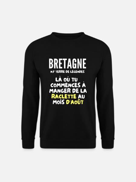Bretagne définition humour raclette - Sweat-shirt Unisexe - noir