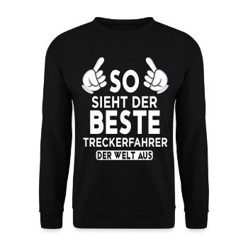 Treckerfahrer Spruch - Unisex Pullover - Schwarz - Vorne - Alina (178cm) & Michal (187cm)