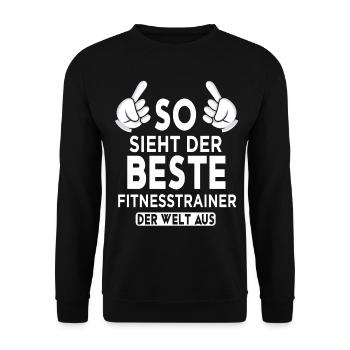 Fitnesstrainer Spruch - Unisex Pullover - Schwarz - Vorne - Alina (178cm) & Michal (187cm)