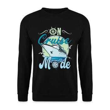 On Cruise Mode für Kreuzfahrt Fans - Unisex Pullover - Schwarz - Vorne - Alina (178cm) & Michal (187cm)