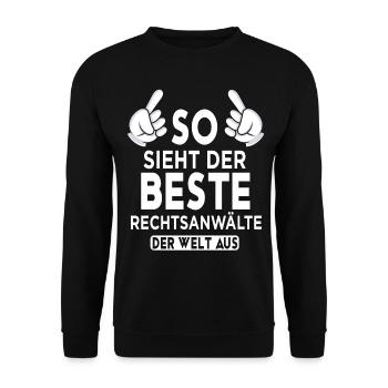 Rechtsanwälte Spruch - Unisex Pullover - Schwarz - Vorne - Alina (178cm) & Michal (187cm)