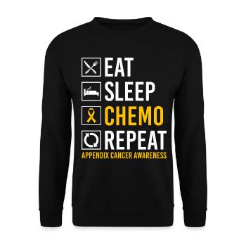 Annexe Cancer Manger Sommeil Chimio Répéter Gesc - Sweat-shirt Unisexe - noir - Devant - Alina (178cm) & Michal (187cm)