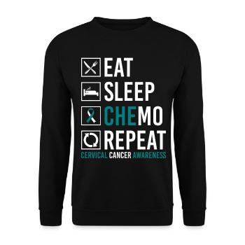 Cervical Cancer Eating Sleep Chemo Wiederho - Unisex Sweatshirt - black - Front - Alina (178cm) & Michal (187cm)