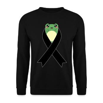 Skin Cancer Awareness Kawaii Frog Gift - Unisex Sweatshirt - black - Front - Alina (178cm) & Michal (187cm)