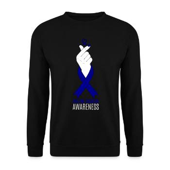 Colon Cancer Awareness Kpop Finger Herz Geschenk - Unisex Pullover - Schwarz - Vorne - Alina (178cm) & Michal (187cm)