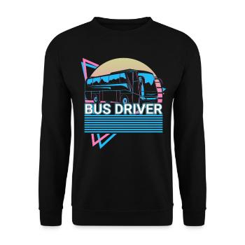 Bus drivers Bus ride Vaporwave Aesthetic Sound - Unisex Sweatshirt - black - Front - Alina (178cm) & Michal (187cm)