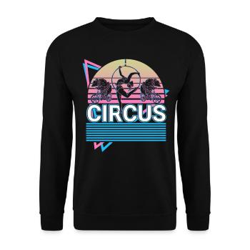 Zirkus Turner Akrobat Vaporwave Ästhetisches Gesch - Unisex Pullover - Schwarz - Vorne - Alina (178cm) & Michal (187cm)