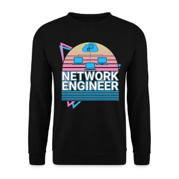 Network Engineer Vaporwave Aesthetic Retro-Ges - Unisex Sweatshirt - black - Front - Alina (178cm) & Michal (187cm)