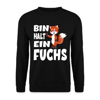 Ich Bin Halt Ein Fuchs für einen Fuchsliebhaber - Unisex Pullover - Schwarz - Vorne - Alina (178cm) & Michal (187cm)