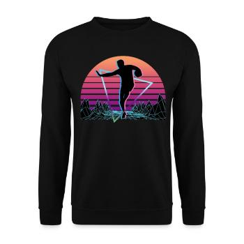 Joueur de rugby Vaporwave Esthétique Rétro - Sweat-shirt Unisexe - noir - Devant - Alina (178cm) & Michal (187cm)