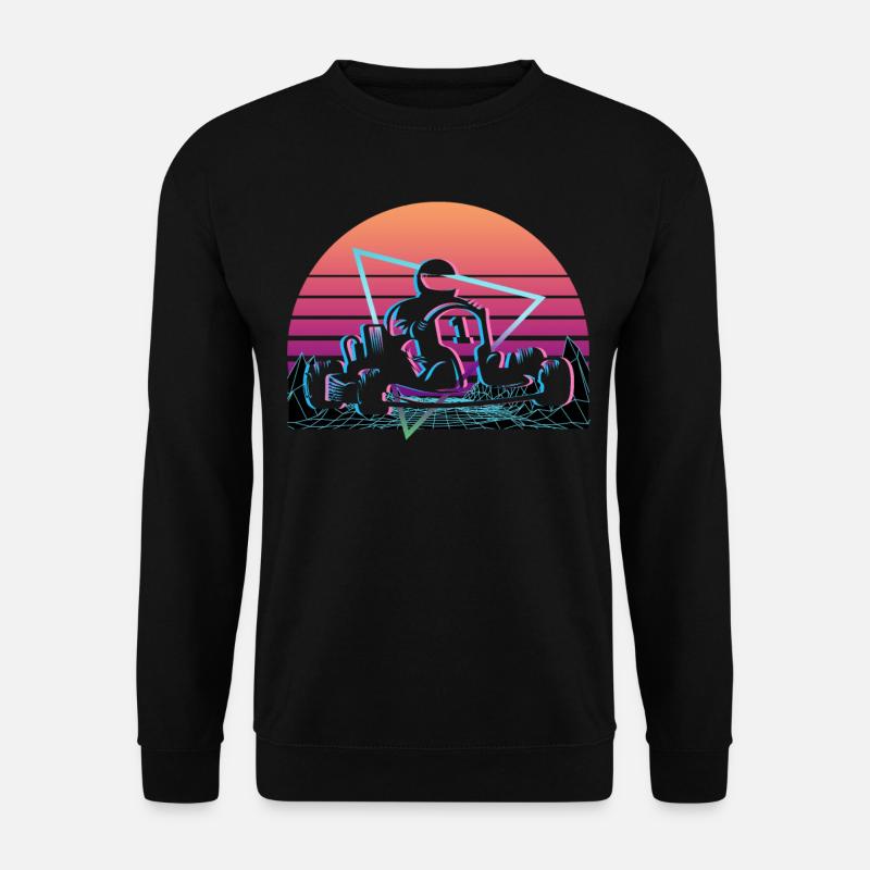 Go Kart Racing Vaporwave Aesthetic Retro - Unisex Pullover - Schwarz