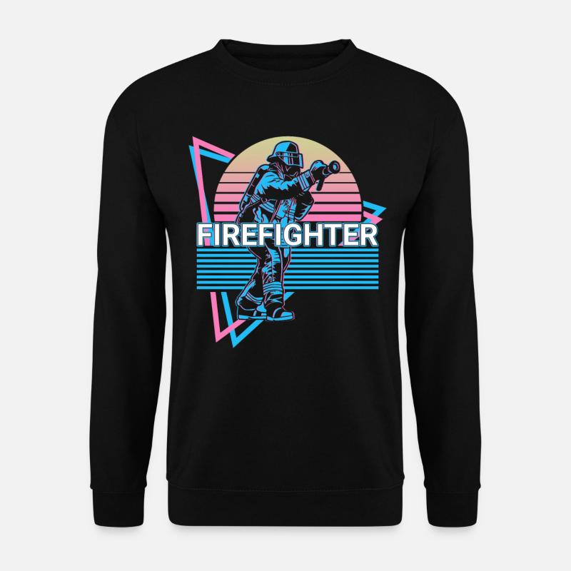 Firefighter Retro Gift - Unisex Sweatshirt - black