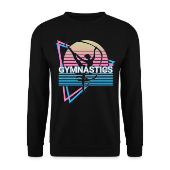 Gymnastics Retro Gift - Unisex Sweatshirt - black - Front - Alina (178cm) & Michal (187cm)