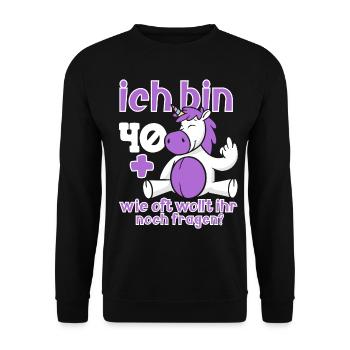 41. Geburtstag 41 Jahre Alt - Unisex Pullover - Schwarz - Vorne - Alina (178cm) & Michal (187cm)