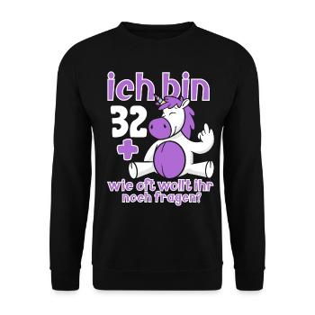 33. Geburtstag 33 Jahre Alt - Unisex Pullover - Schwarz - Vorne - Alina (178cm) & Michal (187cm)