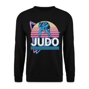 Judo Retro Gift - Unisex Sweatshirt - black - Front - Alina (178cm) & Michal (187cm)
