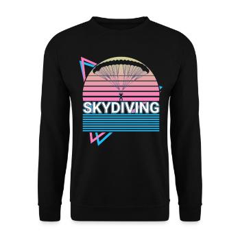 Parachutisme Parachutiste Retro Gesche - Sweat-shirt Unisexe - noir - Devant - Alina (178cm) & Michal (187cm)