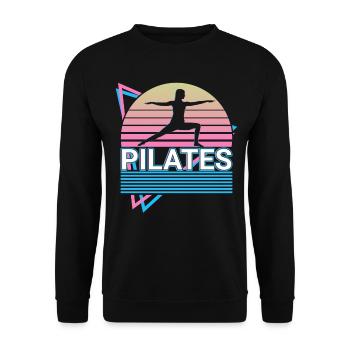 Cadeau d’entraînement Pilates Fitness - Sweat-shirt Unisexe - noir - Devant - Alina (178cm) & Michal (187cm)