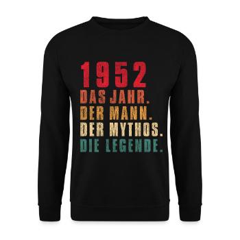 70 Geburtstag 70 Jahre Alt - Unisex Pullover - Schwarz - Vorne - Alina (178cm) & Michal (187cm)