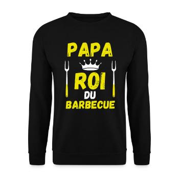 PAPA roi du barbecue - Sweat-shirt Unisexe - noir - Devant - Alina (178cm) & Michal (187cm)