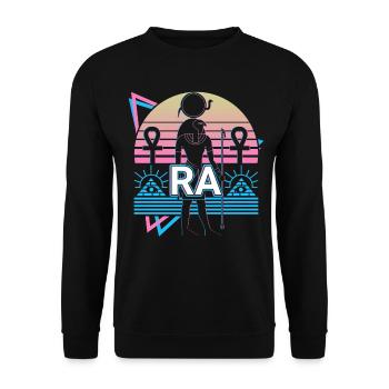Ra Ägyptischer Gott Ägypten Geschenk - Unisex Pullover - Schwarz - Vorne - Alina (178cm) & Michal (187cm)